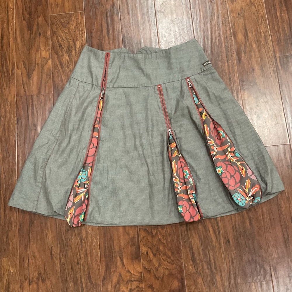 Gray Zipper Bubble Skirt